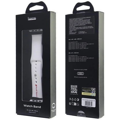 Audi Sport Red Logo Silicone Watch Strap for Apple Watch 44 / 45 / 46 / 49 mm - white_3
