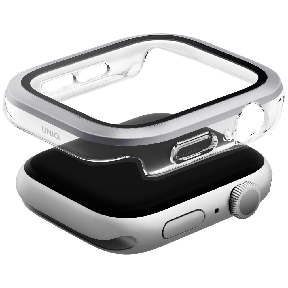 Uniq Voute Tempered Glass Case for Apple Watch 10 42 mm - Silver_1