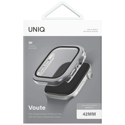 Uniq Voute Tempered Glass Case for Apple Watch 10 42 mm - Silver_4