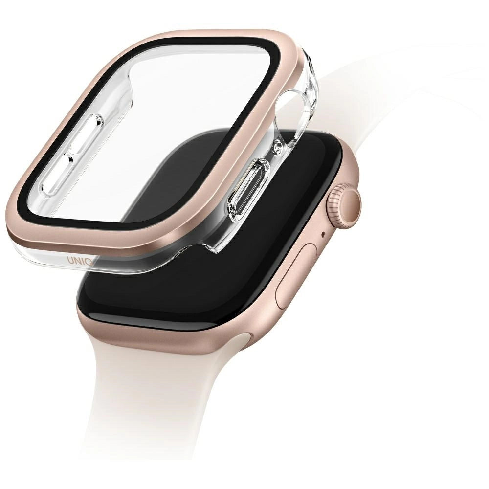 Uniq Voute Tempered Glass Case for Apple Watch 10 46mm - Rose Gold_0