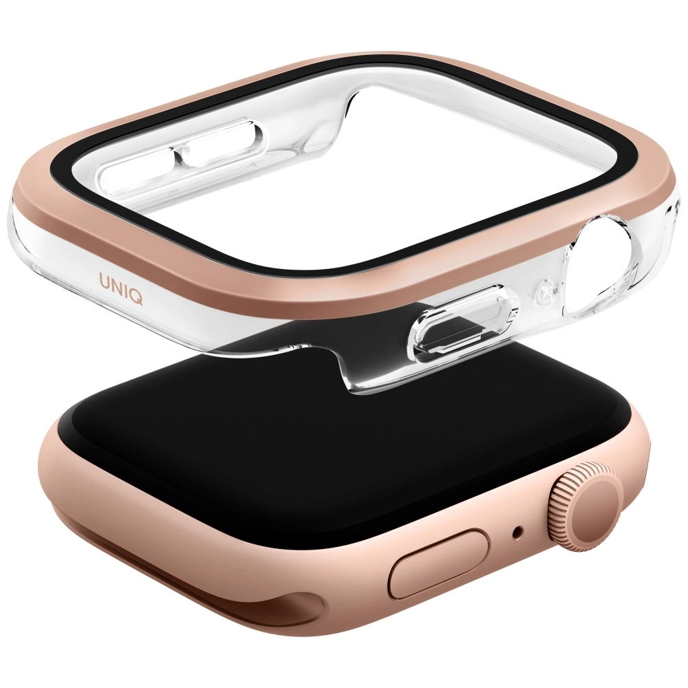 Uniq Voute Tempered Glass Case for Apple Watch 10 46mm - Rose Gold_1