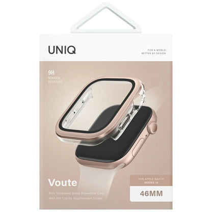 Uniq Voute Tempered Glass Case for Apple Watch 10 46mm - Rose Gold_4