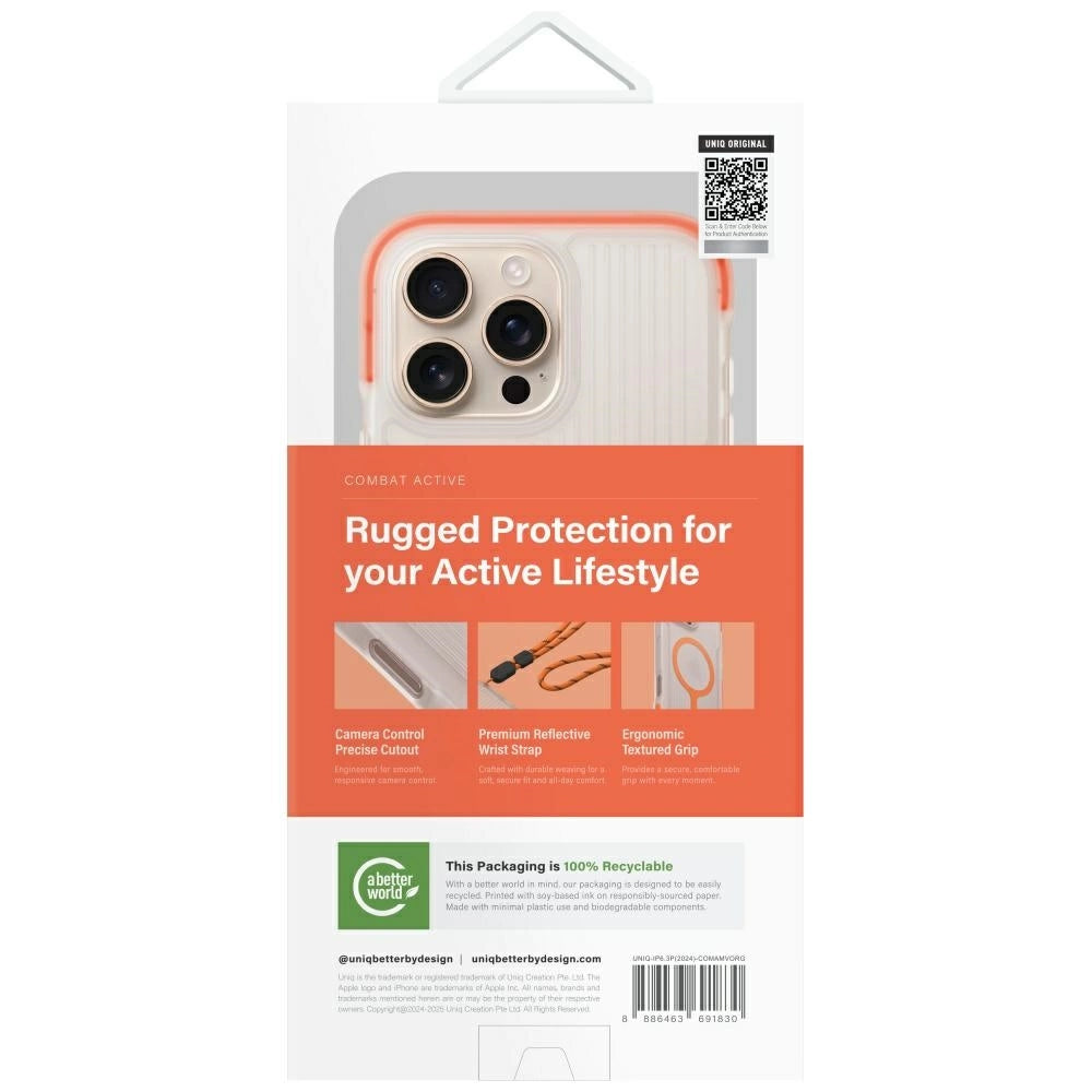 Uniq Combat Active Magclick Charging Case for iPhone 16 Pro - Orange_5