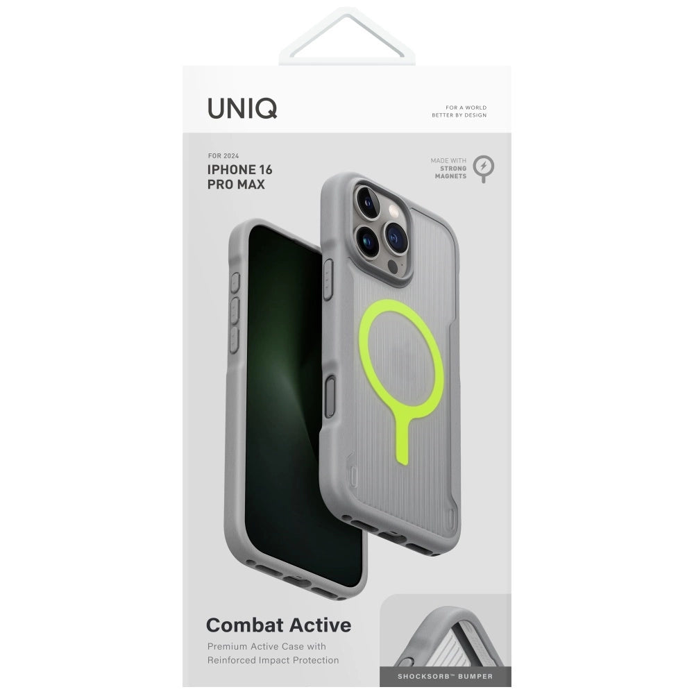 Uniq Combat Active Magclick Charging Case for iPhone 16 Pro Max - Gray_4
