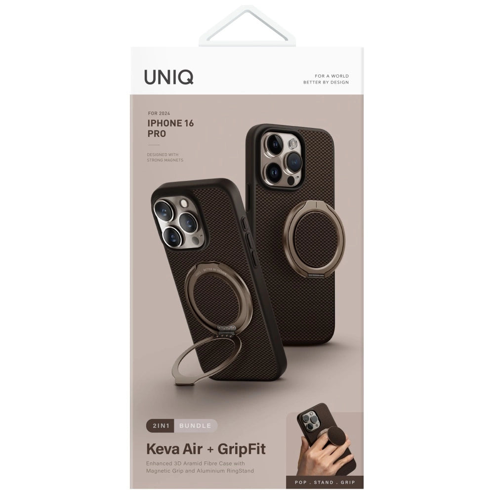Uniq Keva Air Magclick Charging GripFit Case for iPhone 16 Pro - Brown_5