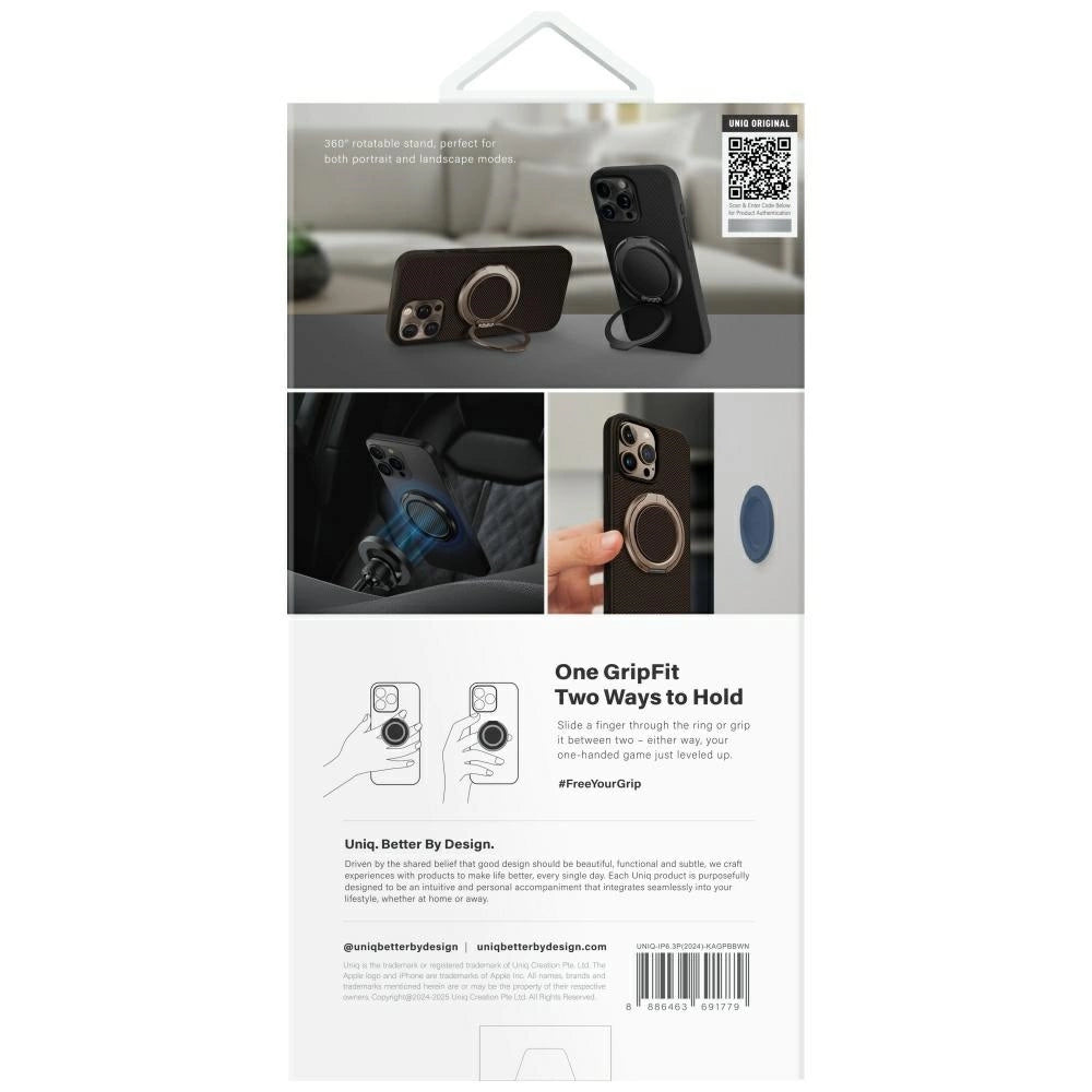 Uniq Keva Air Magclick Charging GripFit Case for iPhone 16 Pro - Brown_6