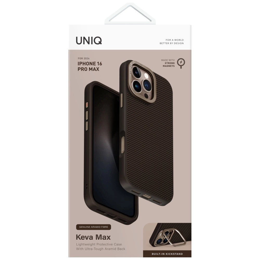 Uniq Keva Max Magclick Charging Camera Stand Case for iPhone 16 Pro Max - Brown_7