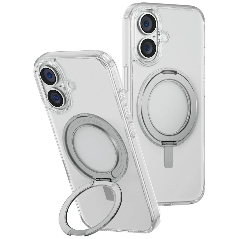 Uniq Swivix 360 Rotating Kickstand Case for iPhone 16 - Transparent_0