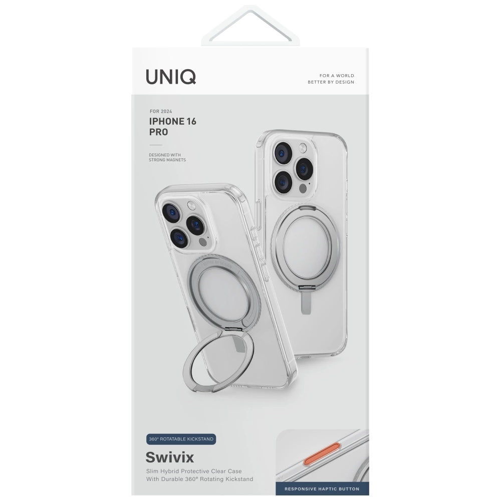 Uniq Swivix 360 Rotating Kickstand Case for iPhone 16 Pro - Clear_3
