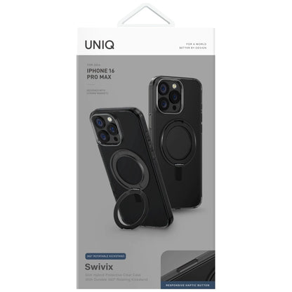 Uniq Swivix 360 Rotating Kickstand Case for iPhone 16 Pro Max - Black_4