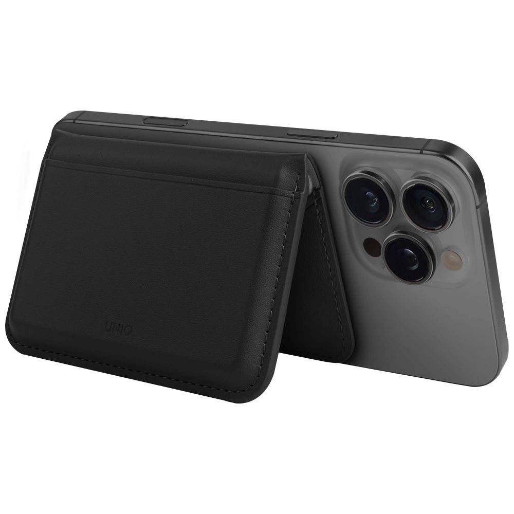Uniq Lyden DS RFID Magnetic Wallet with Phone Stand - Black_2