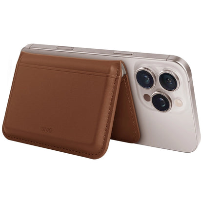 Uniq Lyden DS RFID Magnetic Wallet with Phone Stand - Brown_2