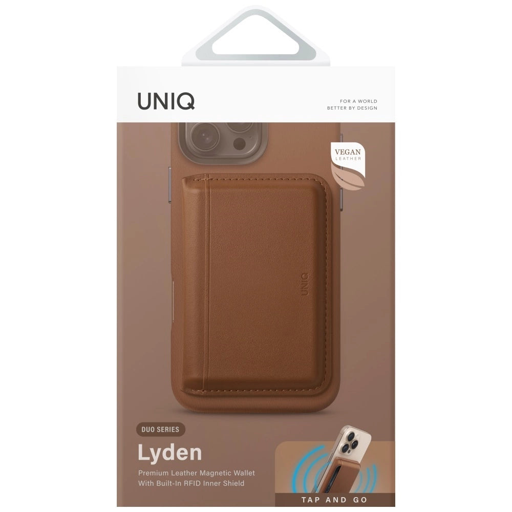 Uniq Lyden DS RFID Magnetic Wallet with Phone Stand - Brown_3