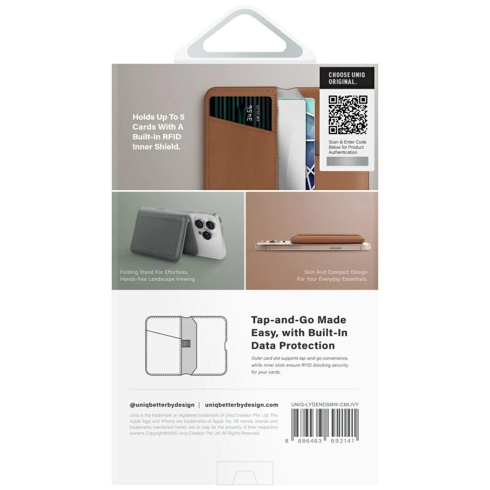 Uniq Lyden DS RFID Magnetic Wallet with Phone Stand - Brown_4