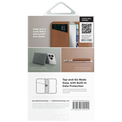Uniq Lyden DS RFID Magnetic Wallet with Phone Stand - Brown_4