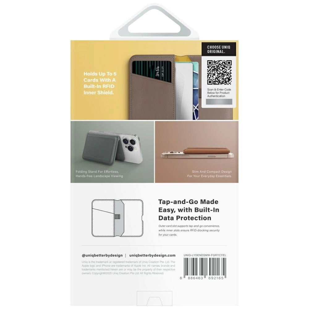 Uniq Lyden DS RFID Magnetic Wallet with Phone Stand - Gray_4