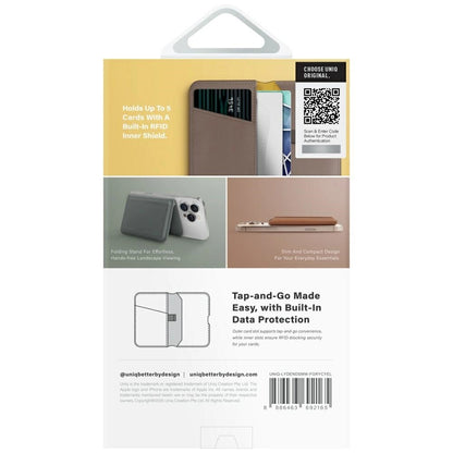 Uniq Lyden DS RFID Magnetic Wallet with Phone Stand - Gray_4