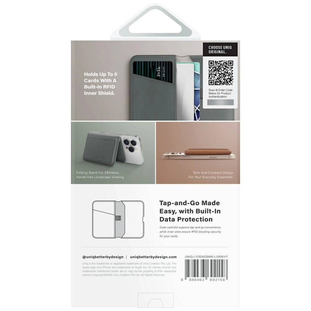 Uniq Lyden DS RFID Magnetic Wallet with Phone Stand - Green_4