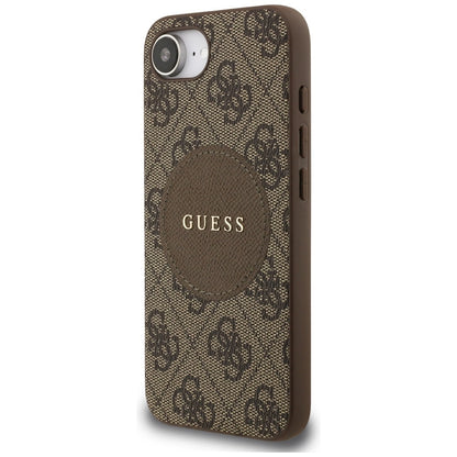 Guess 4G Circle Classic Logo MagSafe case for iPhone 16e - brown_1