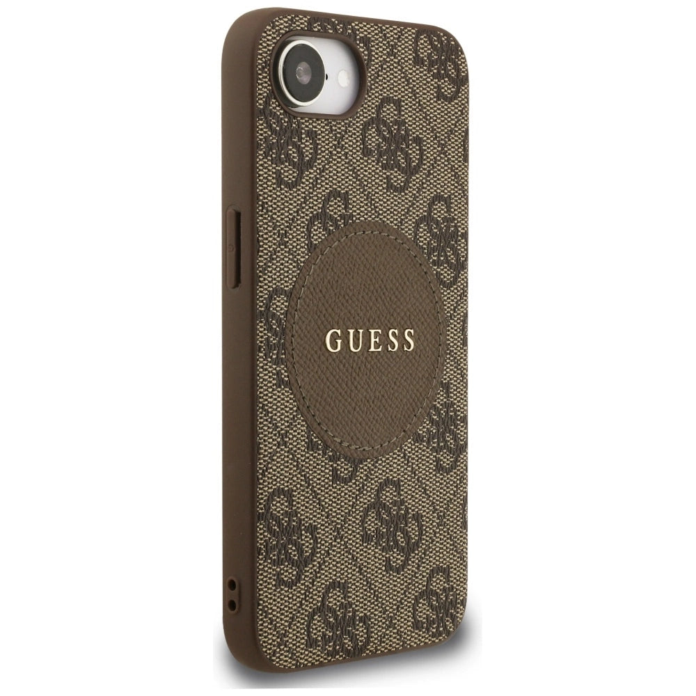 Guess 4G Circle Classic Logo MagSafe case for iPhone 16e - brown_3