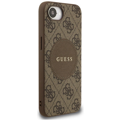 Guess 4G Circle Classic Logo MagSafe case for iPhone 16e - brown_3