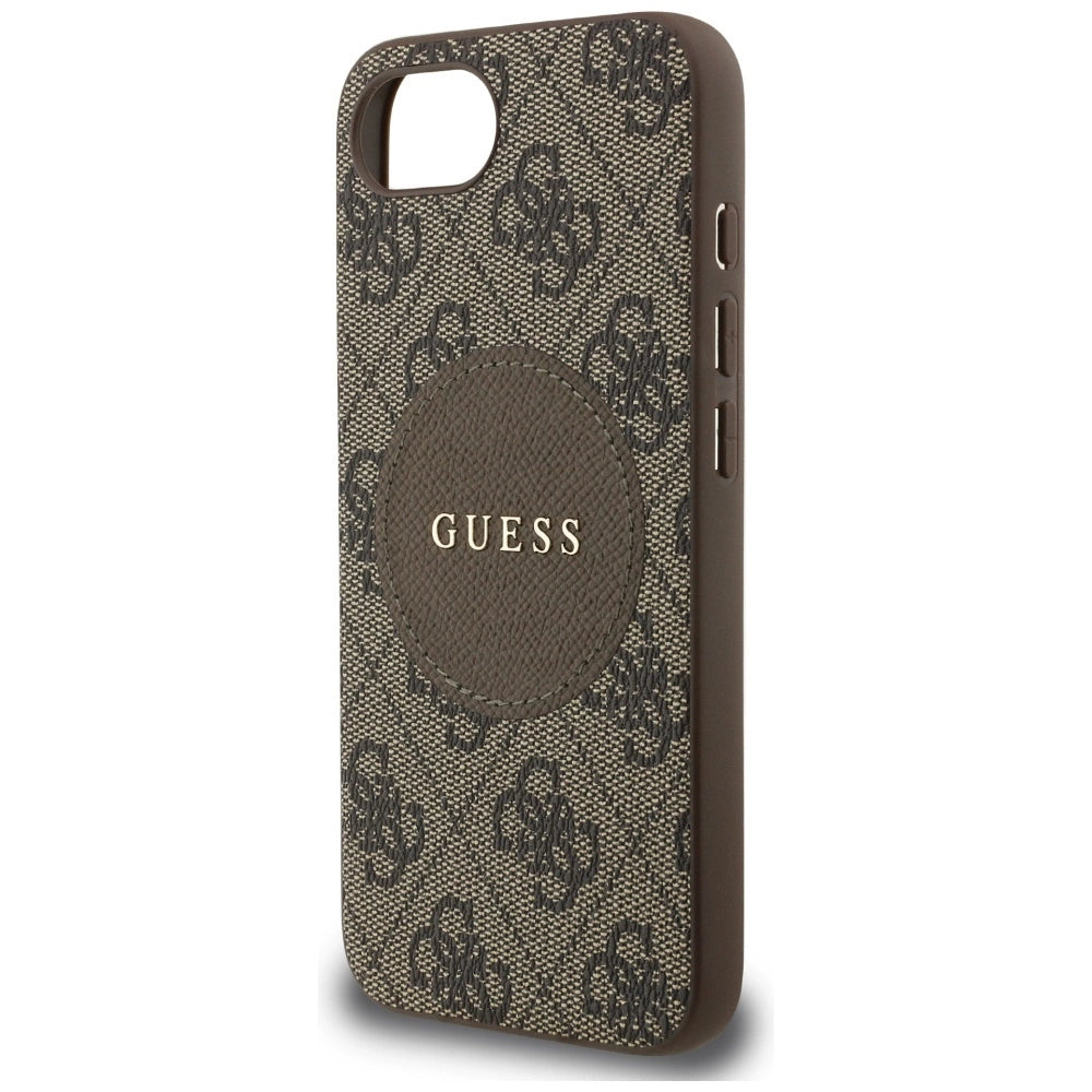 Guess 4G Circle Classic Logo MagSafe case for iPhone 16e - brown_5