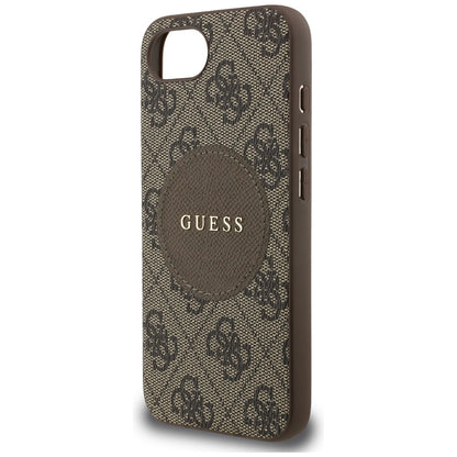 Guess 4G Circle Classic Logo MagSafe case for iPhone 16e - brown_5