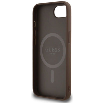 Guess 4G Circle Classic Logo MagSafe case for iPhone 16e - brown_6