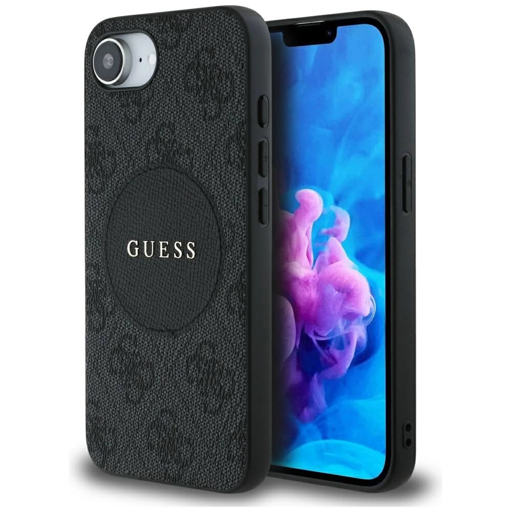 Guess 4G Circle Classic Logo MagSafe case for iPhone 16e - black_0