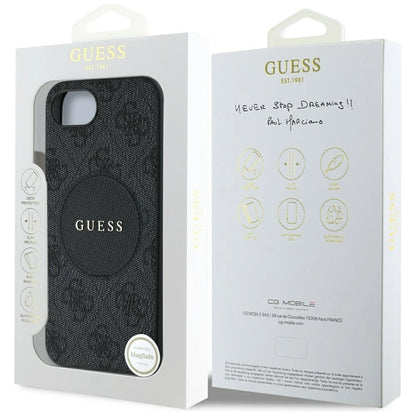 Guess 4G Circle Classic Logo MagSafe case for iPhone 16e - black_7