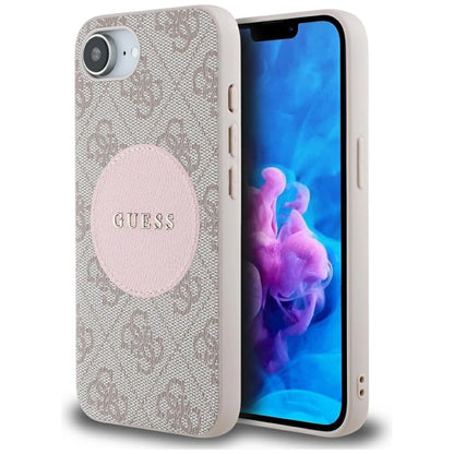 Guess 4G Circle Classic Logo MagSafe case for iPhone 16e - pink_0