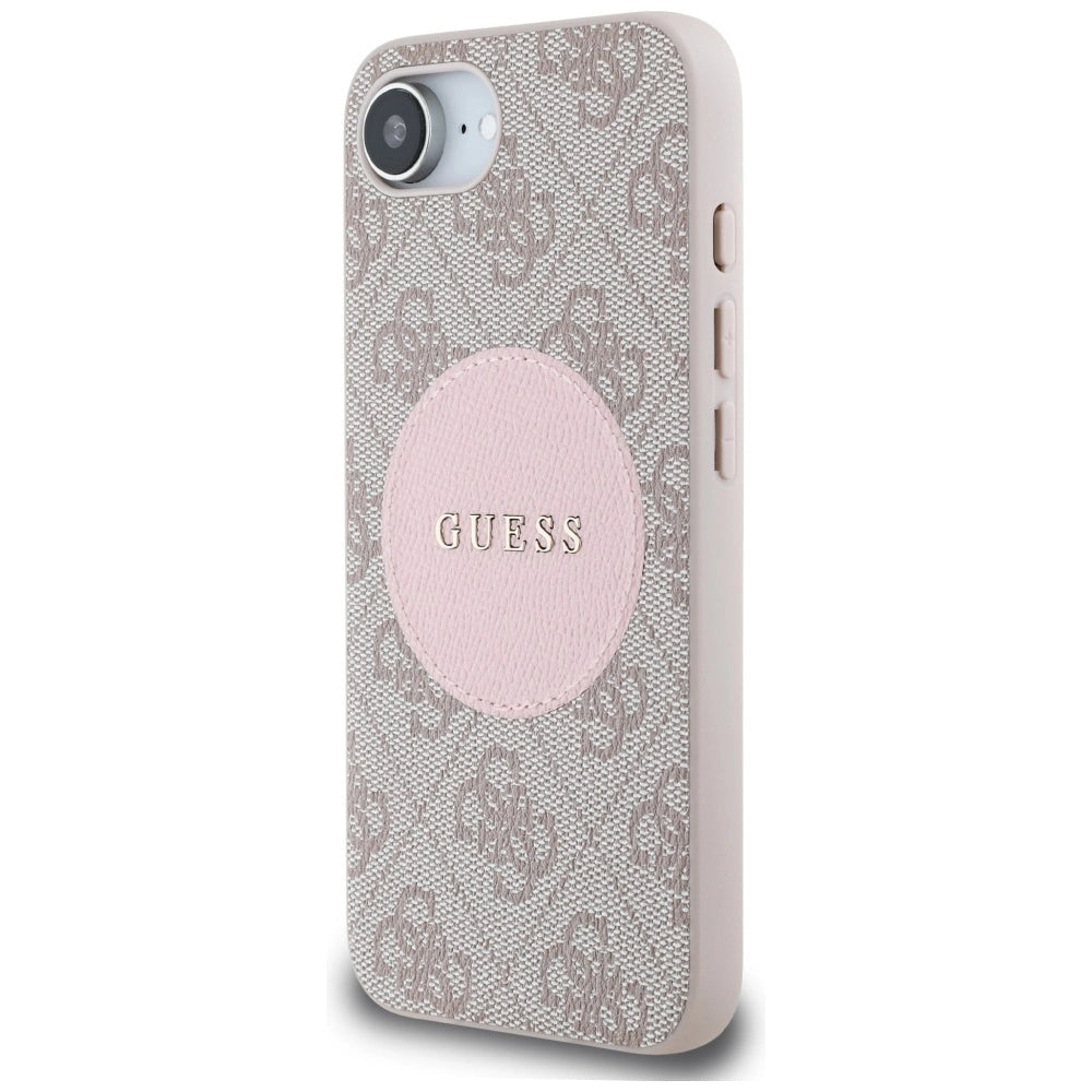Guess 4G Circle Classic Logo MagSafe case for iPhone 16e - pink_1