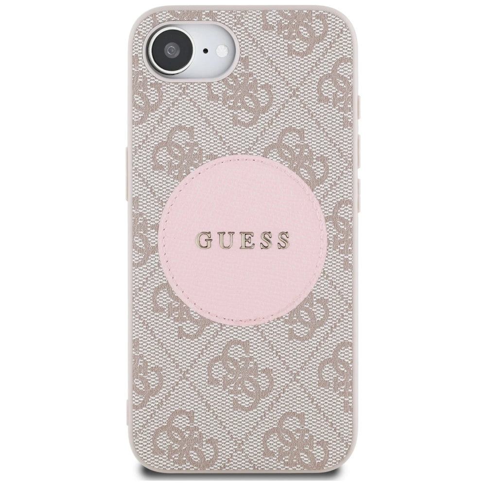 Guess 4G Circle Classic Logo MagSafe case for iPhone 16e - pink_2