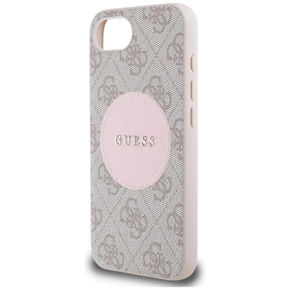Guess 4G Circle Classic Logo MagSafe case for iPhone 16e - pink_5