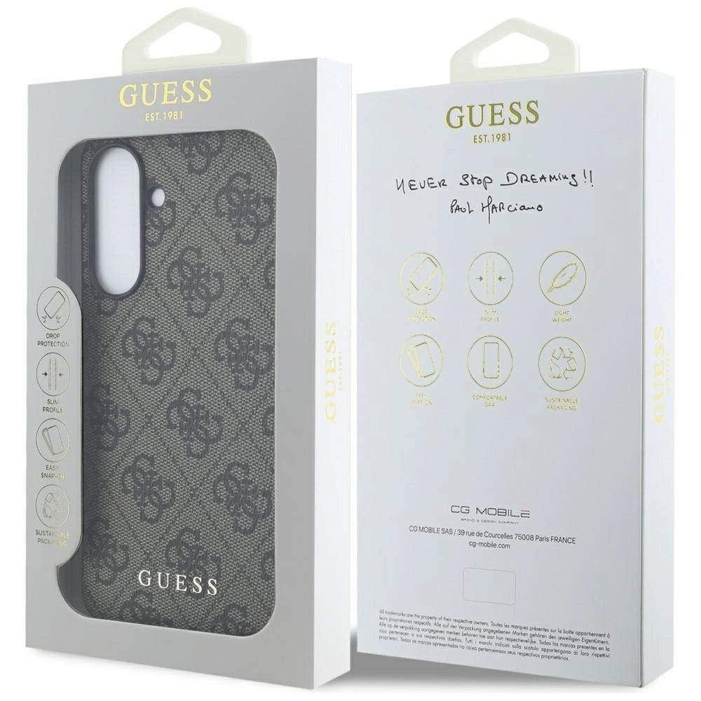 Guess 4G Metal Gold Logo Case for Samsung Galaxy A36 - Brown_6