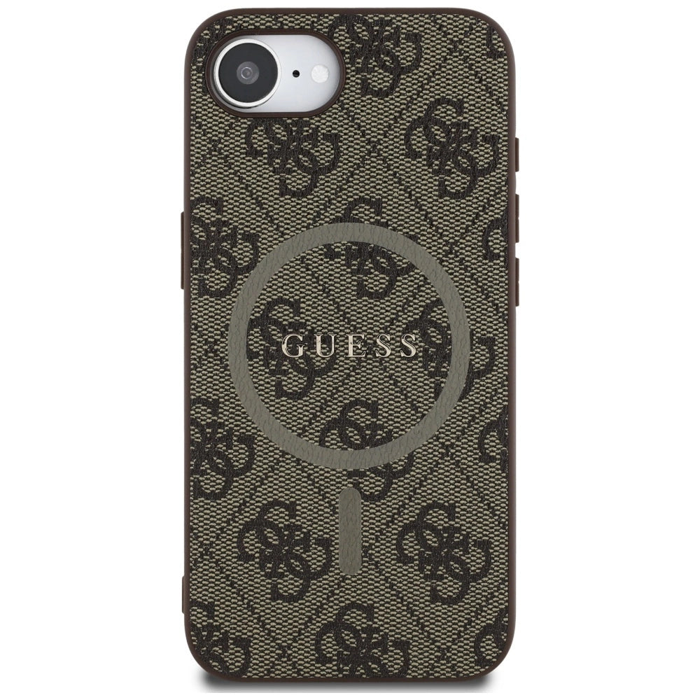 Guess 4G Ring Classic Logo MagSafe iPhone 16e Case - Brown_2