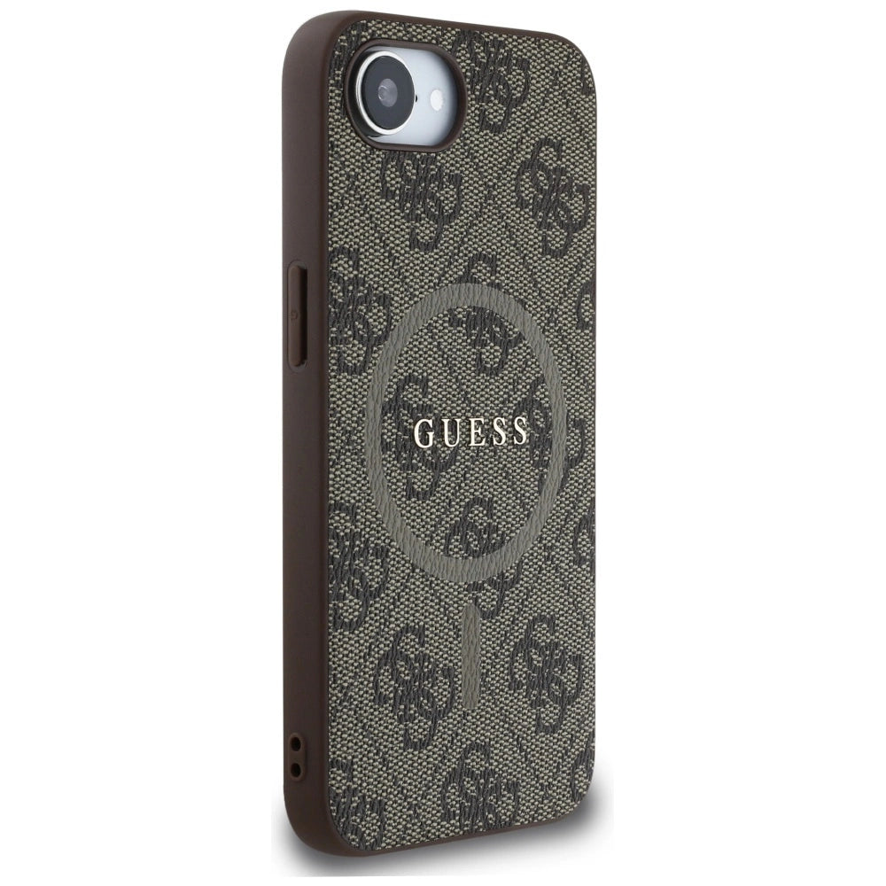 Guess 4G Ring Classic Logo MagSafe iPhone 16e Case - Brown_3