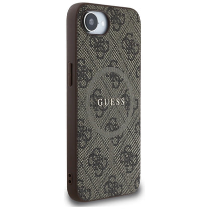 Guess 4G Ring Classic Logo MagSafe iPhone 16e Case - Brown_3