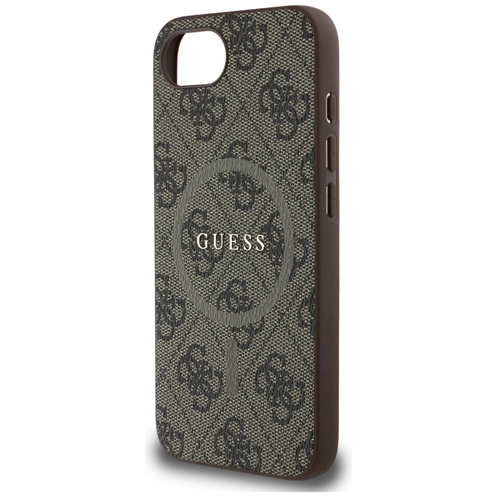 Guess 4G Ring Classic Logo MagSafe iPhone 16e Case - Brown_5