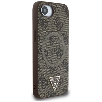 Guess 4G Ring Triangle Logo MagSafe iPhone 16e Case - Brown_3
