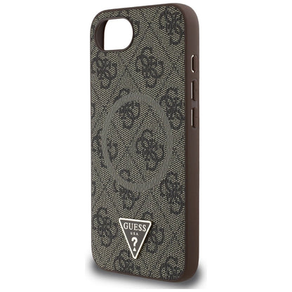 Guess 4G Ring Triangle Logo MagSafe iPhone 16e Case - Brown_5