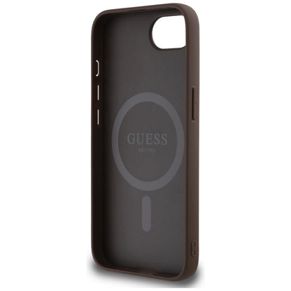 Guess 4G Ring Triangle Logo MagSafe iPhone 16e Case - Brown_6