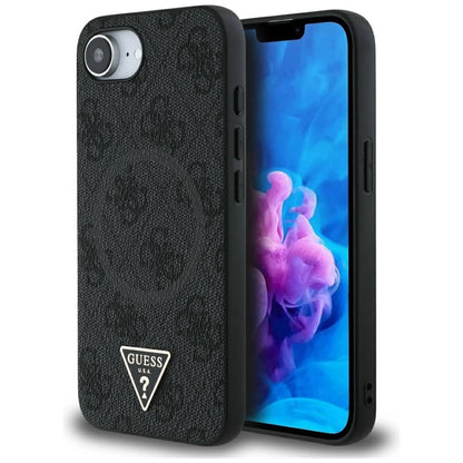 Guess 4G Ring Triangle Logo MagSafe case for iPhone 16e - black_0