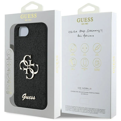 Guess Fixed Glitter Big 4G case for iPhone 16e - black_7