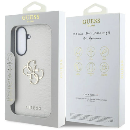 Guess Grained Big 4G Logo Small Classic Logo case for Samsung Galaxy A56 - beige_6