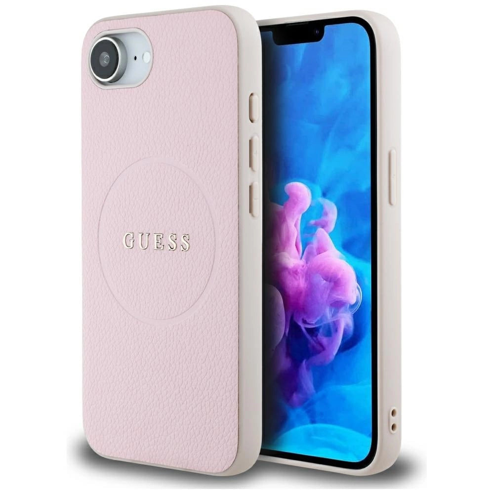 Guess Grained Ring MagSafe iPhone 16e Case - Pink_0