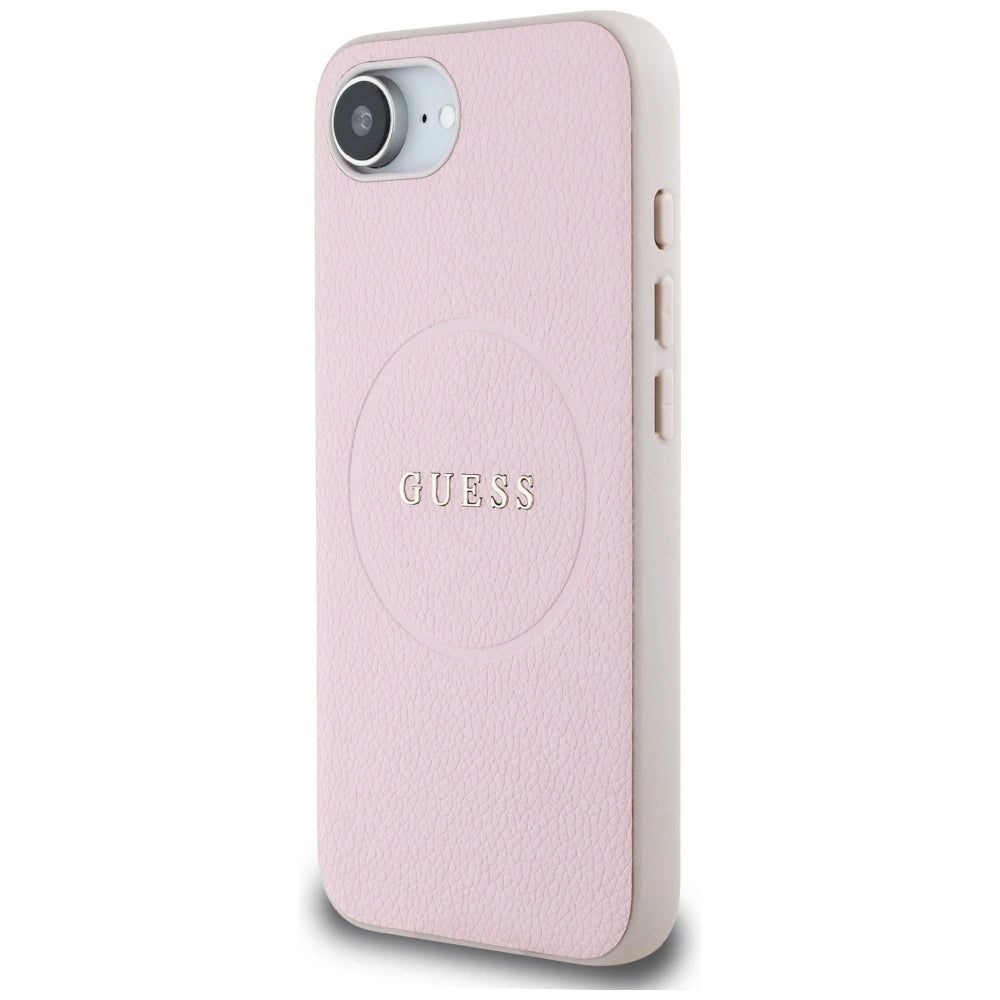 Guess Grained Ring MagSafe iPhone 16e Case - Pink_1