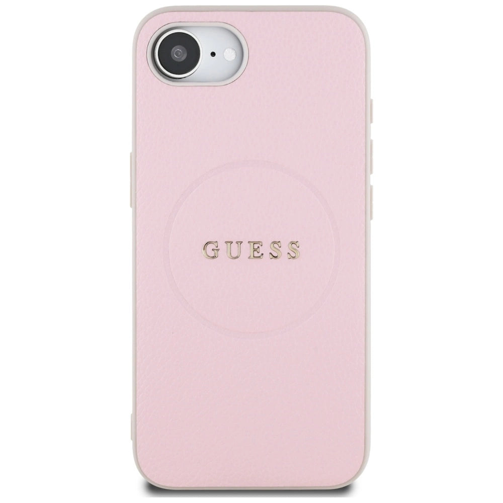 Guess Grained Ring MagSafe iPhone 16e Case - Pink_2