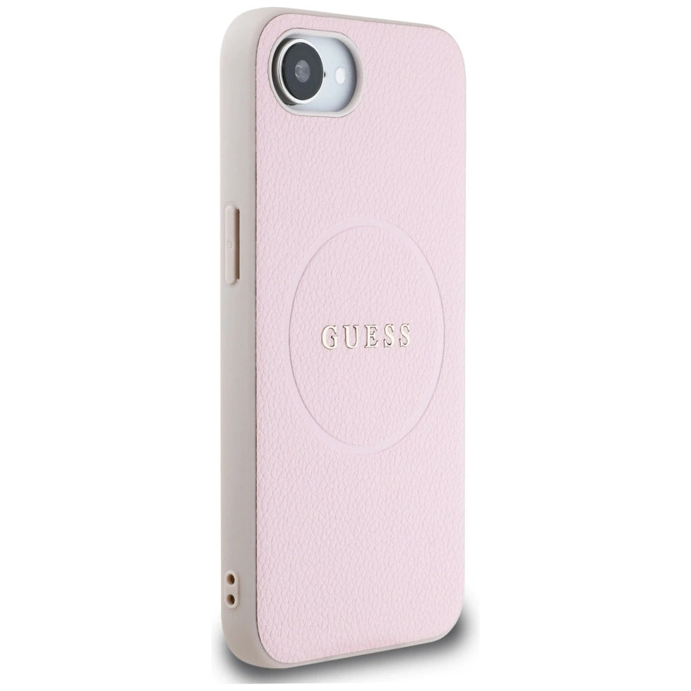 Guess Grained Ring MagSafe iPhone 16e Case - Pink_3
