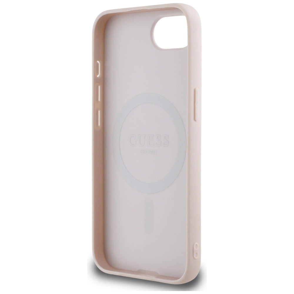 Guess Grained Ring MagSafe iPhone 16e Case - Pink_6